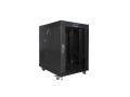 Szafa instalacyjna rack stojąca 19" 15U 600x800 czarna drzwi szklane LCD Lanberg (Flat Pack) V2 - 2714247