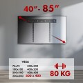 MACLEAN ULTRA PŁASKI UCHWYT ŚCIENNY DO TV, 40-85", MAX VESA 600X400, OBCIĄŻENIE DO 80KG MC-123 - 2716726