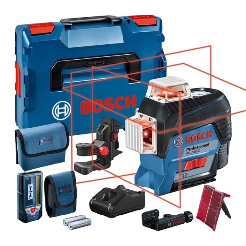 Bosch GLL 3-80 C Professional Niwelator liniowy 30 m 630 - 650 nm (< 10 mW) - 2701005