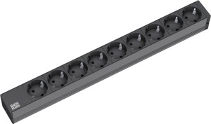 Bachmann 9x Schuko, 2m rozgałęziacz 9 x gniazdo sieciowe Czarny