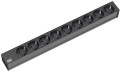 Bachmann 19"-Steckdosenleiste ALU 1HE, 9-fach 35?, schwarz, 2,0m, ohne Schalter - 2720712