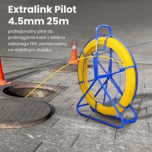 Extralink Pilot 4.5mm 25m | Cable pulling rod | glass fibre FRP, d. 4.5mm, l. 25m, yellow