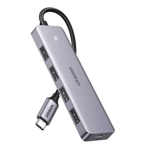 Ugreen Hub Adapter 4w1 USB C do 4x USB 3.0+USB C (szary)