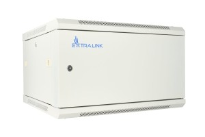 Extralink Szafa rack 6U 600x450 ASP Szara montowana na ścianie, drzwi blaszane pełne