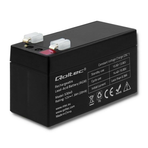 Akumulator AGM Qoltec 12V | 1.3Ah - 698306