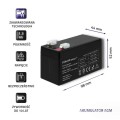 Akumulator AGM Qoltec 12V | 1.3Ah - 1402767