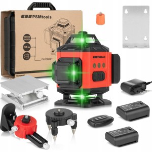 Laser płaszczyznowy 4x360, zielony, 30m, zestaw