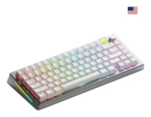 Glorious GMMK 3 Pro HE Bezprzewodowa klawiatura do gier 75% niestandardowa klawiatura do gier - wstępnie złożona, ANSI (USA), przełączniki Fox HE, srebrna
