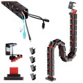 Maskownica do biurka, organizer kabli Nano RS125, 1345mm, czarno czerwony - 2716545