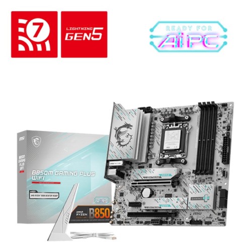 Płyta MSI B850M GAMING PLUS WIFI /AMD B850/DDR5/SATA3/M.2/USB3.1/WiFi/BT/PCIe5.0/AM5/mATX - 2652833