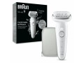 Depilator Braun Silk-épil 9 9-011, srebrny, biały, 40 pęsety, MicroGrip, 0,5 mm, bateria, wbudowana bateria - 2738540