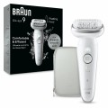 Depilator Braun Silk-épil 9 9-011, srebrny, biały, 40 pęsety, MicroGrip, 0,5 mm, bateria, wbudowana bateria - 2738538