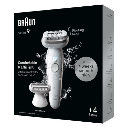 Depilator Braun Silk-épil 9 9-041, Srebrny, 40 pęset, MicroGrip, Bateria, 100 - 240 V, 50/60 Hz - 2738542