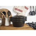 Zestaw 3 naczyń żeliwnych z pokrywką STAUB 40508-386-0 - czarny 24 cm (WYPRZEDAŻ) - 2739275