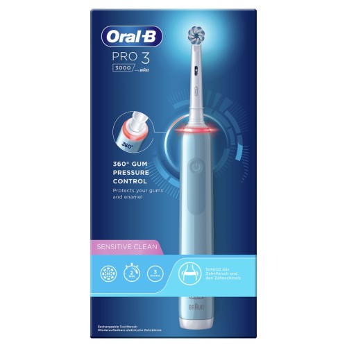Szczoteczka do zębów Oral-B Pro 3 3000 Sensitive Clean niebieska wersja - 2740578