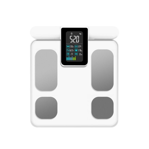 Extralink Smart Life K-201 Biała Waga łazienkowa inteligentna, z analizą składu ciała - 2741082