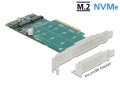 Delock PCI Express x8 Card 2 x internal NVMe M.2 Key M - Bifurcation - storage controller - M.2 NVMe Card - PCIe 4.0 x8 - 2744151