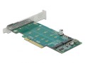 Delock PCI Express x8 Card 2 x internal NVMe M.2 Key M - Bifurcation - storage controller - M.2 NVMe Card - PCIe 4.0 x8 - 2744147