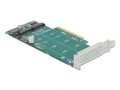 Delock PCI Express x8 Card 2 x internal NVMe M.2 Key M - Bifurcation - storage controller - M.2 NVMe Card - PCIe 4.0 x8 - 2744148