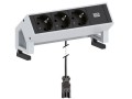 Bachmann DESK 2 Gniazdo stołowe 3-drożne, kolor: Inox - 2744418