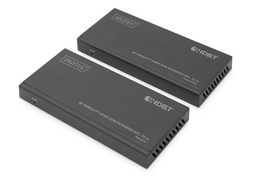 Przedłużacz/Extender KVM DIGITUS HDMI+USB HDBaseT 70m 4K30Hz HDCP 2.2 PoC (Power over Cable) audio IR (zestaw) - 1526741