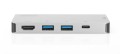 Stacja dokująca podróżna DIGITUS USB Typ C, 6-portów 4K 30Hz, HQ, aluminiowa, srebrna - 1377414