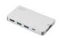 Stacja dokująca podróżna DIGITUS USB Typ C, 6-portów 4K 30Hz, HQ, aluminiowa, srebrna - 971981