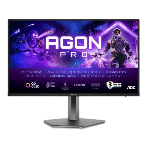 Wyświetlacz OLED AOC AG326UD 32" 165Hz, 3840x2160, 250cd/m2, 2 HDMI - 2270245