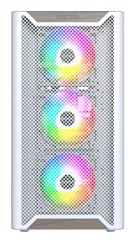 Drewniana obudowa PC Montech XR, Midi-Tower, ATX, ARGB, Szkło hartowane - biała - 2747526