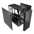 GEMBIRD OBUDOWA FORNAX 170 MIDI-TOWER (1X USB 3.1, 2X USB 2.0, 1X USB TYP-C, CZYTNIK KART, 2X MINIJACK) CZARNA - 2733333