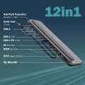 Stacja dokująca USB-C 12 portowa, max. 8K/30Hz z HDR, HDMI, DP, max. 3 monitory (MST), USB-C 3.2 Gen2, Gigabit Ethernet, SD/Micro SD, Audio, PD 100W - 2726855