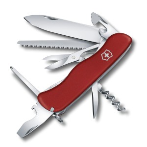 Nóż Victorinox Outrider 7536634 z ostrzem blokującym, wielonarzędziowy - poliamid - czerwony - stal nierdzewna - 14 narzędzi - 11,1 cm (V-0,85 13 B1)