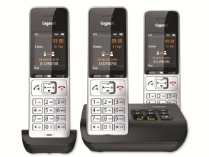 Telefon bezprzewodowy Gigaset 500A Comfort Trio - Automatyczna sekretarka - ECO DECT\GAP\CAT-iq - Srebrny + 2 dodatkowe słuchawki