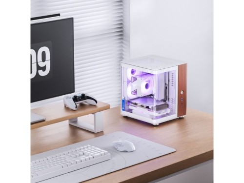 Obudowa PC Jonsbo TK-0, Mini-Tower, Mini-ITX, Tempered Glass, Holz - weiß - 2733293