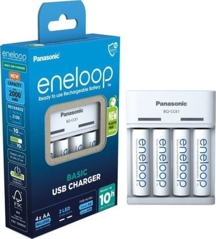 ŁADOWARKA PANASONIC BASIC USB + 4x AA ENELOOP 2000 mAh - 2757465