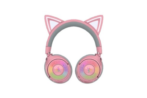 Zestaw słuchawkowy Razer Kraken Kitty V3 Pro Sieć bezprzewodowa/przewodowa Nauszne Bezprzewodowy Kwarc - 2758385