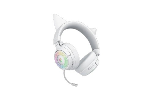 Zestaw słuchawkowy Razer Kraken Kitty V3 Pro Bluetooth Nauszne Mikrofon Bezprzewodowy Biały - 2758392