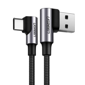 Ugreen kabel kątowy USB - USB Typ C Quick Charge 3.0 0,5m (szary)