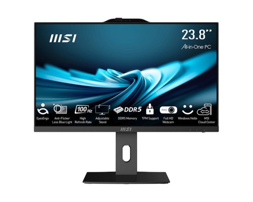 MSI AIO PRO AP242P 14M-649XEU i5-14400 23,8" IPS LED FHD Non-Touch Anti-Glare 16GB SSD512GB M.2 AX211 WiFi 6E NoOS Black - 2759109