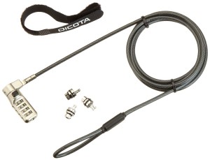 DICOTA D31713 zapięcie do kabli Czarny 2 m