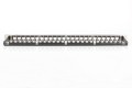 Panel krosowy high density 19" 24x keystone, ekranowany, 0.5U, czarny, prowadnica kabli, pola opisowe - 2765178