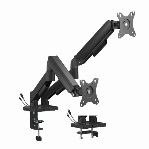 GEMBIRD BIURKOWE RAMIĘ NA DWA MONITORY Z PORTAMI USB (REGULOWANE), OD 17" DO 32", OBCIĄŻENIE DO 9 KG - 2770610