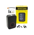 PATONA Pompka Elektryczna do opon samochodowych, rowerowych, materacy, piłek 10,3 bar / 150 PSI z Powerbankiem i Lampką LED - 2762128