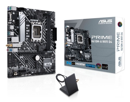 Asus | Płyta główna H610M-A WIFI D4 | Rodzina procesorów Intel | Gniazdo procesora LGA1700 | Moduły DIMM DDR4 | Gniazda pamięci 2 | Obsługiwane interfejsy dysków twardych SATA, M.2 | Ilość złączy SATA - 2763267