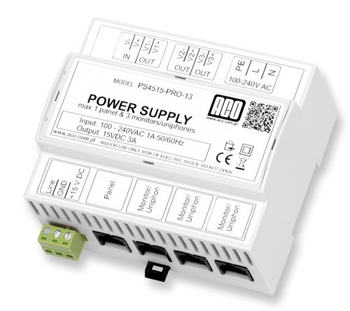 ACO PS45-15-PRO-13 Zasilacz video DIN 15V, 3A - 2764597
