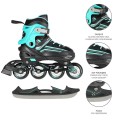 Łyżworolki NILS Extreme NH18190 2w1 czarno-niebieskie rozm. S (29-33) z wymienną płozą hokejową - 2750473