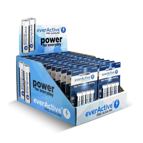 Baterie alkaliczne AAA/LR03 everActive Pro Alkaline display handlowy 96 szt. - 2728415