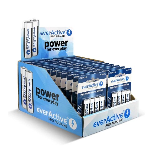 Baterie alkaliczne AA/LR6 everActive Pro Alkaline display handlowy 96 szt. - 2699533