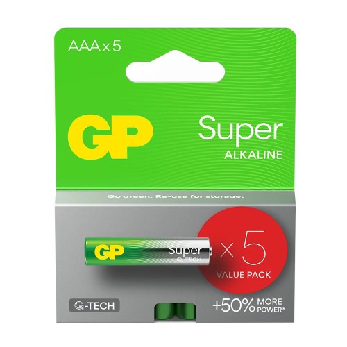 Bateria alkaliczna AAA/LR03 GP ReCyko Super Alkaline G-TECH - 5 sztuk - 2266811
