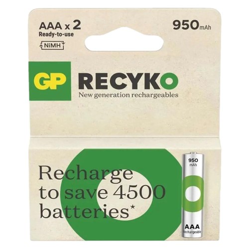 Akumulatorki AAA/R03 GP ReCyko Ni-MH 950mAh - 2 sztuki - 2266826